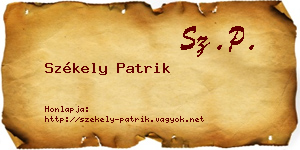 Székely Patrik névjegykártya