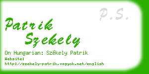 patrik szekely business card