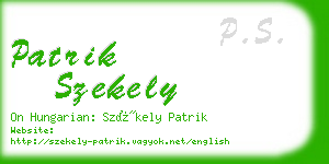 patrik szekely business card